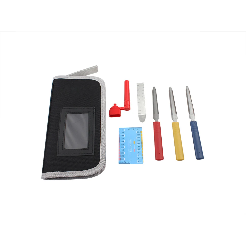 

Guitar Luthier Repair Tools Kit Set with Files Stainless Steel Ruler Winder String Action Gauge