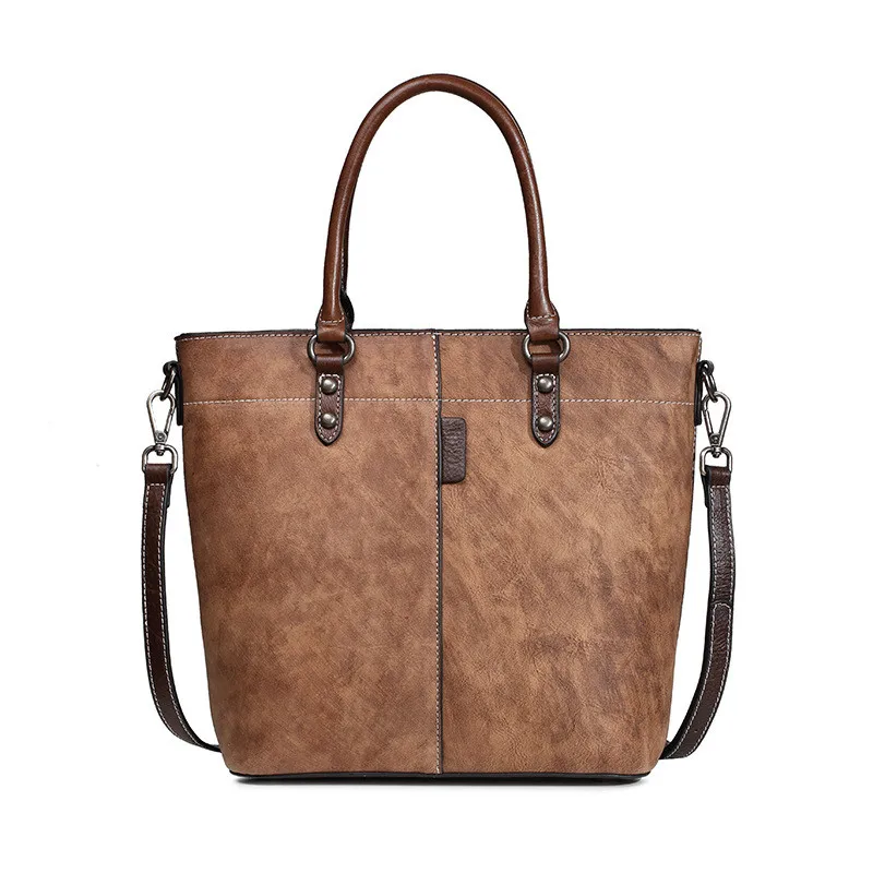 Coffee PNDME designer retro handmade genuine leather ladies handbag casual simple daily cowhide women's party shoulder messenger bags - Цвет: Coffee