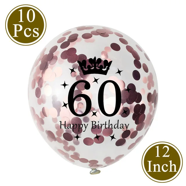 Amawill 60th Набор для дня рождения для мужчин/женщин с днем рождения баннер шары 32 дюймов фольга номер 60 лет вечерние украшения 7D - Цвет: NO.13