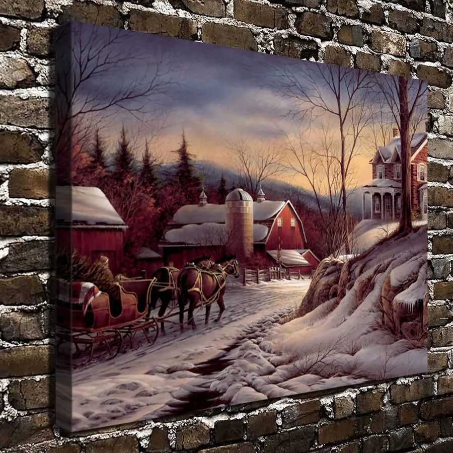 Terry Redlin Outdoor Sketches and Animal Scenes Canvas Painting Living Room Home Decor Modern Mural Art Oil Painting#086 | Дом и сад