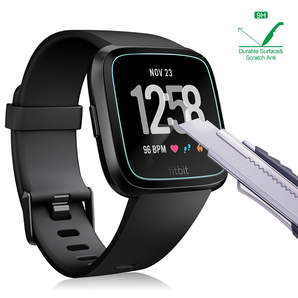 2 шт./лот полное покрытие закаленное стекло Защита экрана для Fitbit Versa защитная
