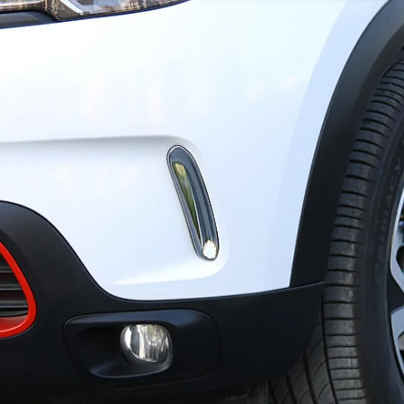 Tonlinker чехол наклейка s для Citroen C5 aircross-18 автомобильный Стайлинг 2 шт. АБС ХРОМ передний бампер на выходе крышка наклейка