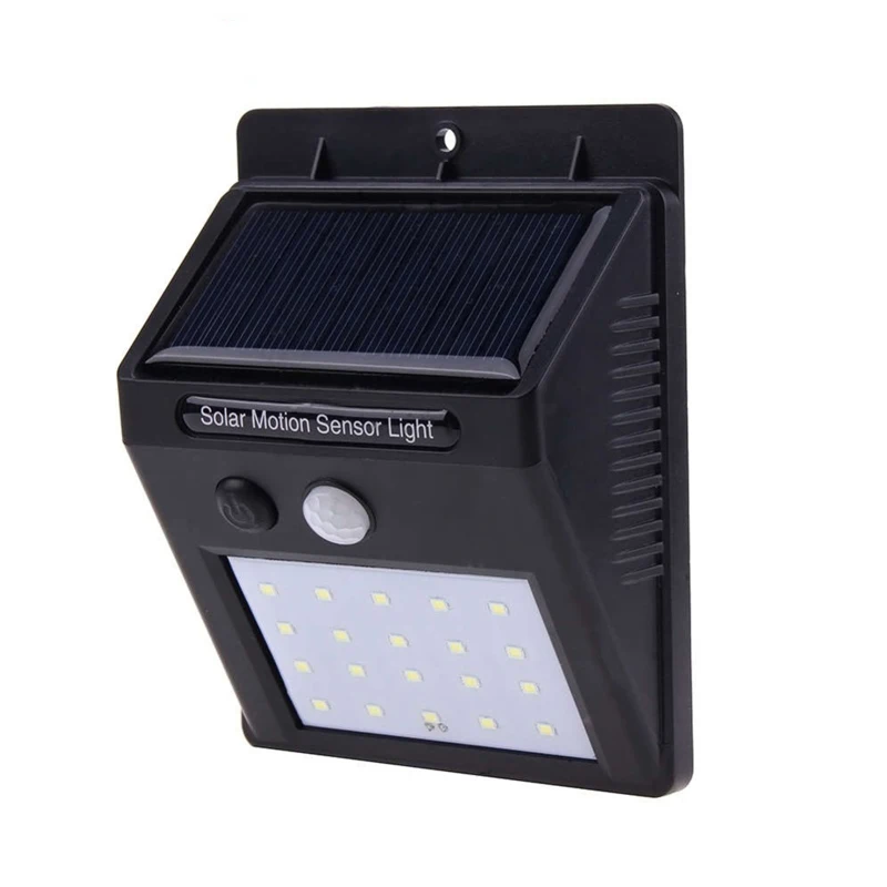 20led 146 светодиодный светильник на солнечной батарее, садовый светильник на солнечной батарее с датчиком движения, Солнечная лампа, наружная Водонепроницаемая настенная лампа - Испускаемый цвет: 20led