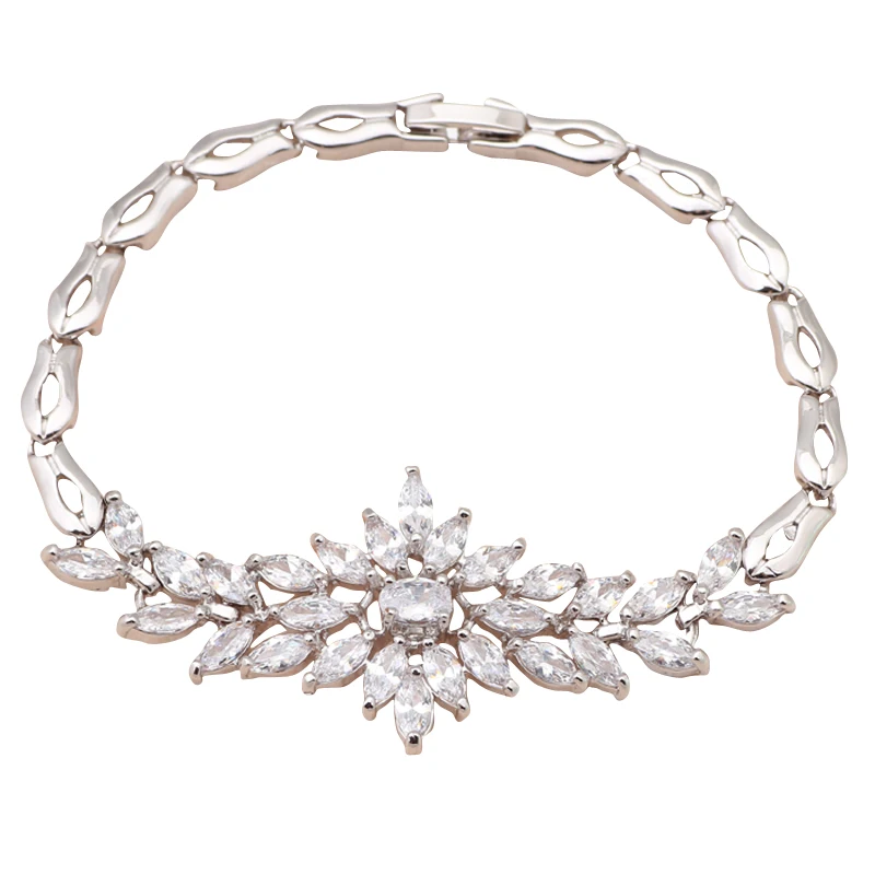 Noble Design shining bracelets White Cubic Zirconia Silver filled Cool style Chain &amp link Bracelets women fashion jewelry TB569A |