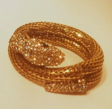 Fashion Vintage High Quality Luxury Jewelry Snake Rhinestone Scale Multi Layers Women Lady Party Dress Alloy Bracelet Wristlet | Украшения