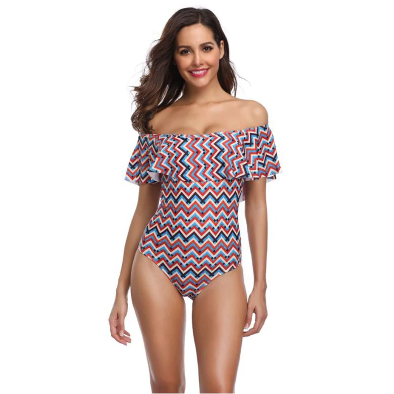 A&ampJ Sexy One Piece Swimsuit Women 2019 Summer Beachwear off Shoulder SJ 1949 | Спорт и развлечения