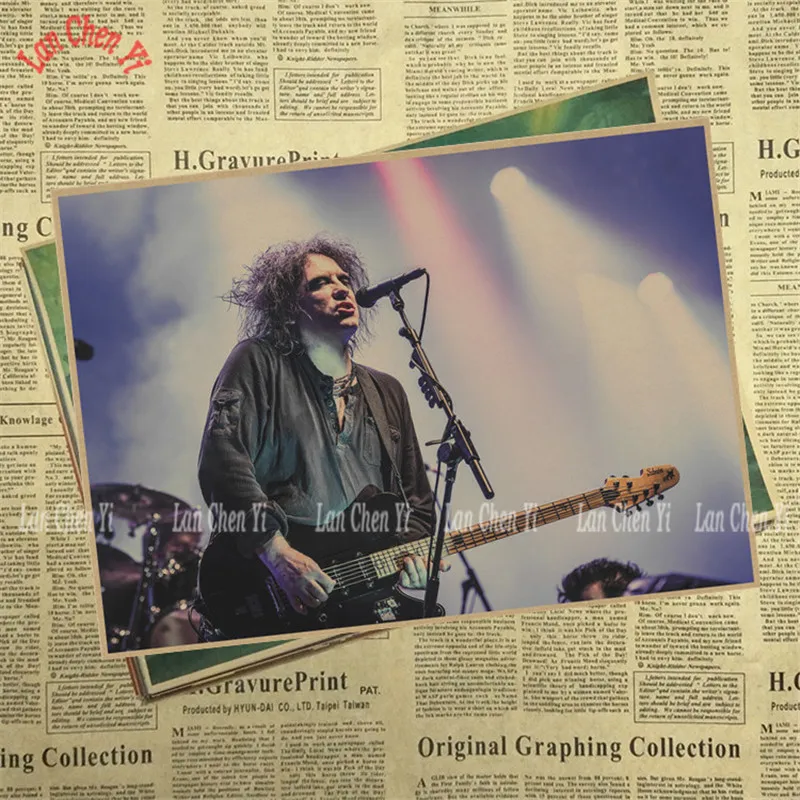 Темный хаки The Cure Rock Band музыка крафт-бумага плакат гостиная столовая настенные декоративные картины - Цвет: Темный хаки