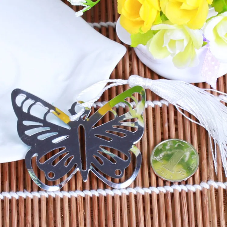 

Free Shipping,200x Hollow Butterfly Bookmarks Metal Tassels Kawaii Stationery Pendant Gifts Wedding Favors