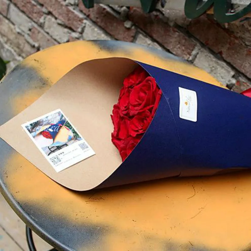 Двухцветная Цветочная крафт бумага цветочная упаковка для упаковки подарков