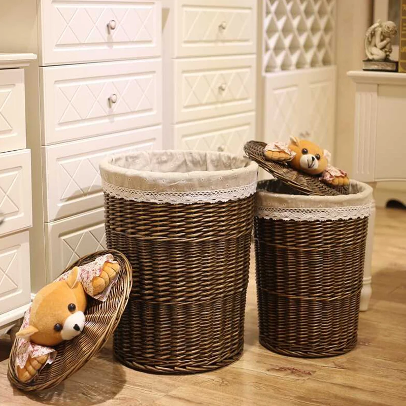 

Creative Basket Wicker Storage Laundry Organizer Home Bathroom Dirty Clothes Children's Toys Sundries Laundry Storage Bucket