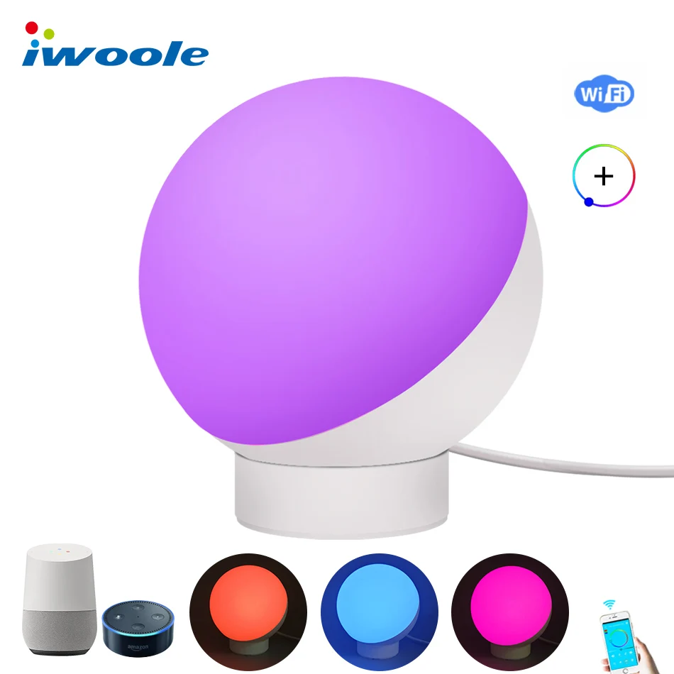 IWOOLE Smart светодио дный свет настольная лампа Wi Fi затемнения 16 миллионов цветов
