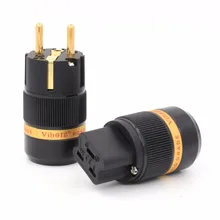 Пара Viborg VE501G + VF520G 99.999% чистая медь 24K позолоченный ЕС мужской и 20A