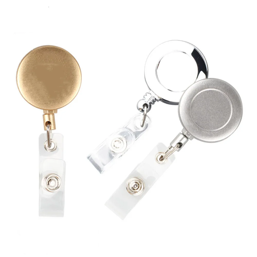Милый металлический цвет выдвижной брелок ID бейдж держатель катушки имя