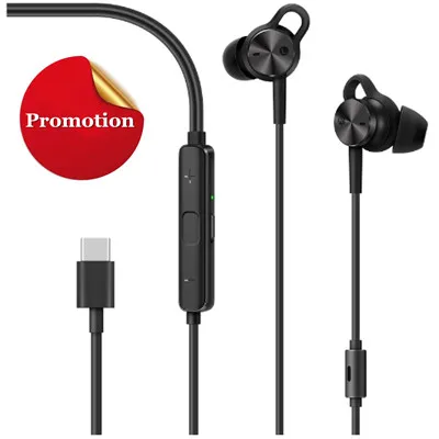 Promotion H Black Оригинальные наушники huawei ANC3 3 с шумоподавлением, высокое качество музыки, тип-c пульт дистанционного управления в уши для mate 10 Pro P10 Honor V10 - Цвет: Promotion H Black