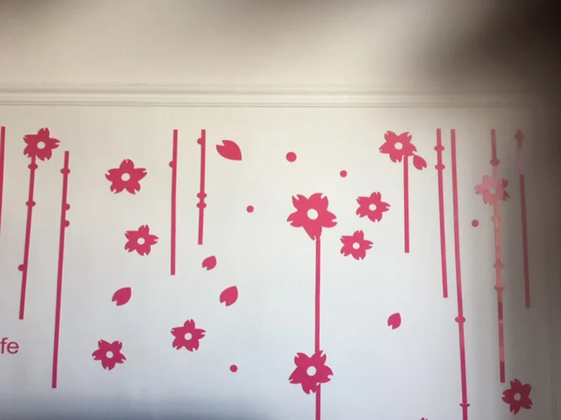 Pink Цветы дизайн акриловая наклейка s DIY Наклейка для гостиной ТВ фон красота настенное украшение для салона - Цвет: Pink