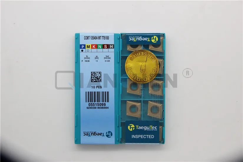 TaeguTec 10 шт./лот токарные инструменты фрезы TT5100 CCMT120404 MT карбидная вставка торцевая
