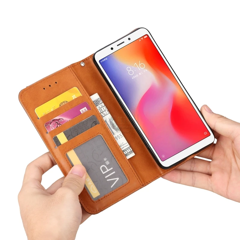 Роскошный винтажный замшевый кожаный чехол книжка для XiaoMI RedMI 6A Note 6 Pro