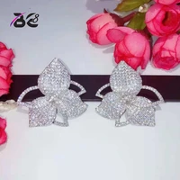 be 8 luxury brand stud earrings full micro cubic zirconia paved stud earrings fashion jewelry aretes de mujer modernos e817