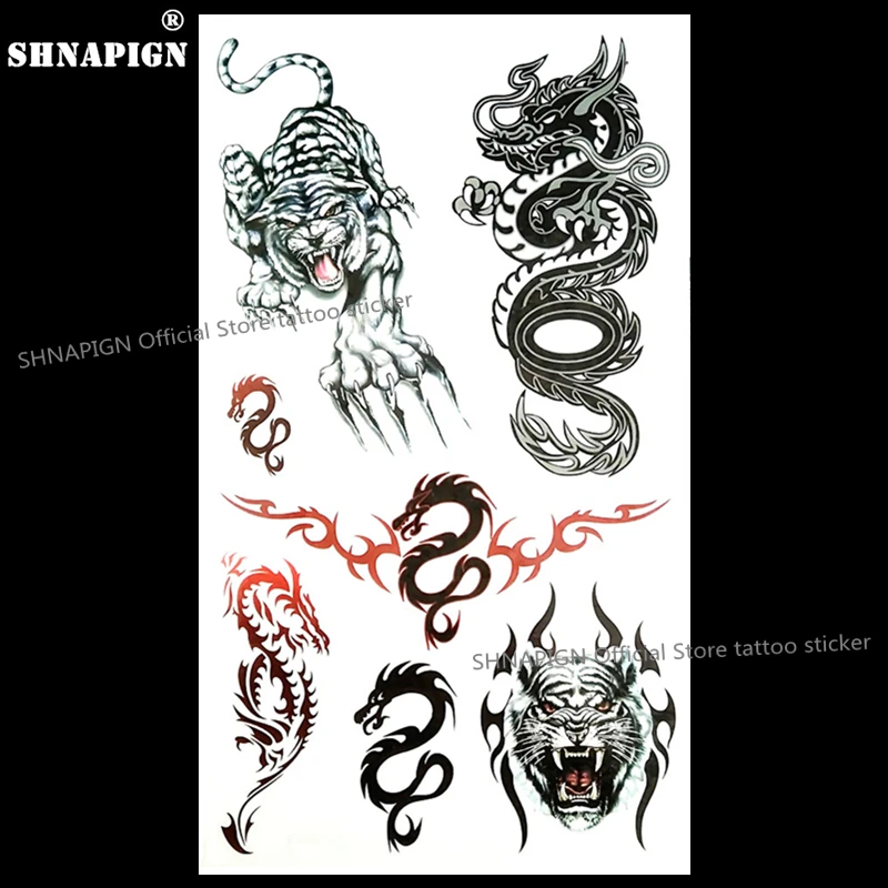 SHNAPIGN Eastern Saint Beast временные тату боди арт флэш наклейки татуировки 17*10 см