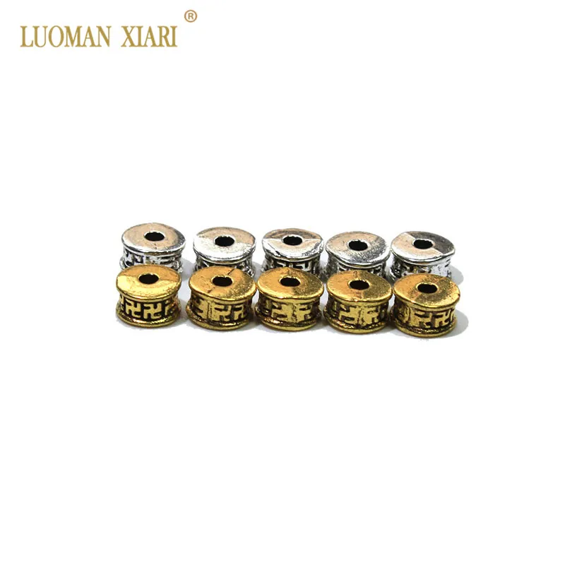 Wholesale 20/50 pcs Lot Vintage Golden Silvery Alloy Beads Buddha Wheels Charms DIY For Jewelry Making Bracelet 6 mm | Украшения и