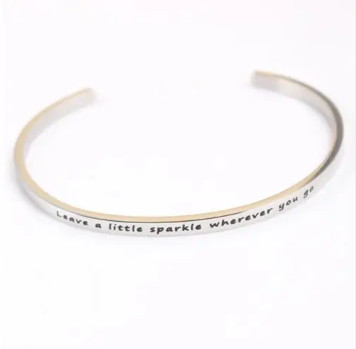Серебряный 316l из нержавеющей стали 3 мм гравировка YOU'RE MY PERSON манжета браслет для любимой позитивный навевающий Вдохновение Браслет с мантрой - Окраска металла: 1