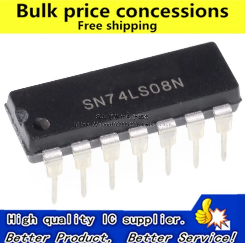 

Free shipping 50pcs/lot SN74LS08N HD74LS08P SN74S08N 74LS08 DIP-14 IC