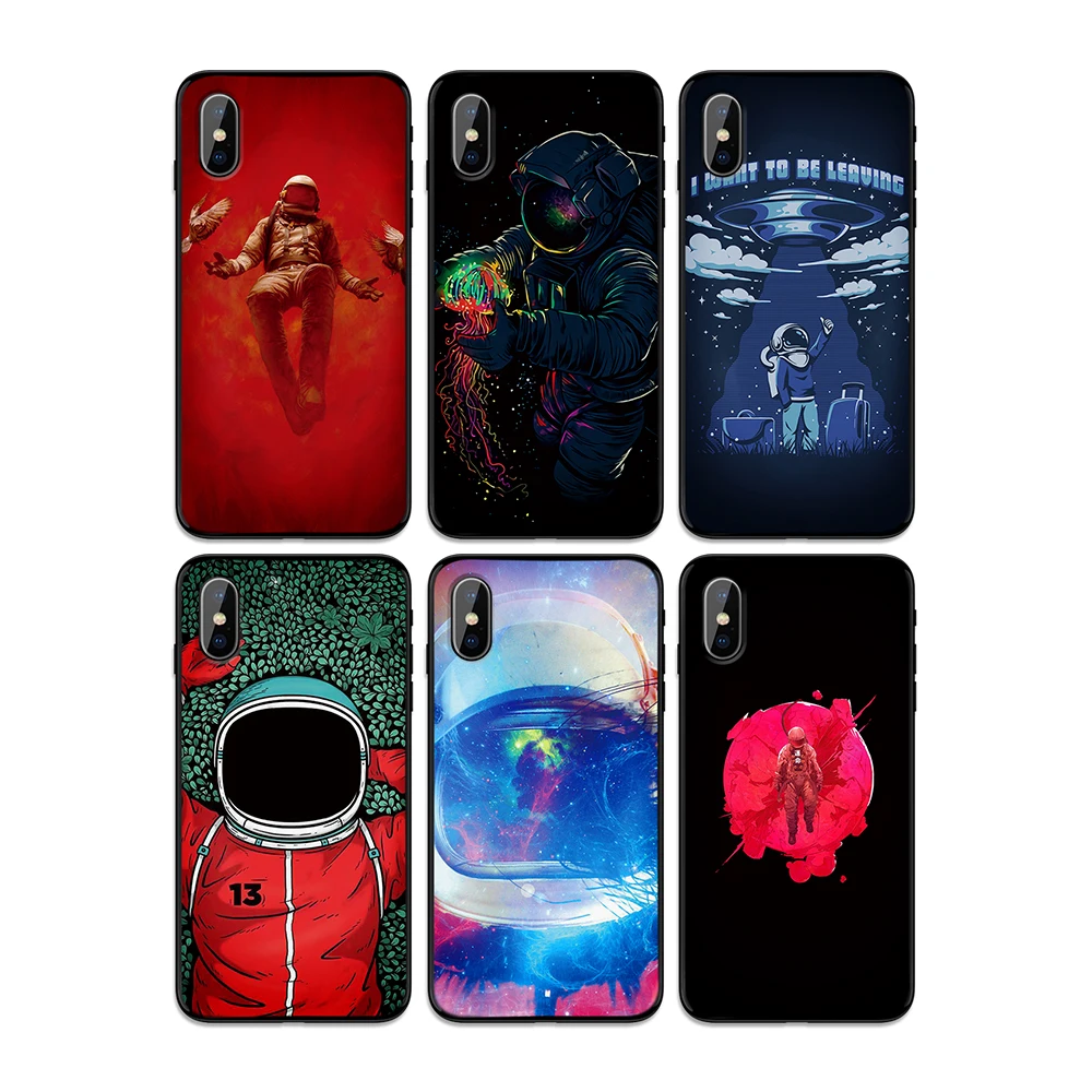 Dream tech астронавты мягкая термополиуретановая крышка-чехол для Apple iPhone 6 6S 7 8 Plus 5 5S SE