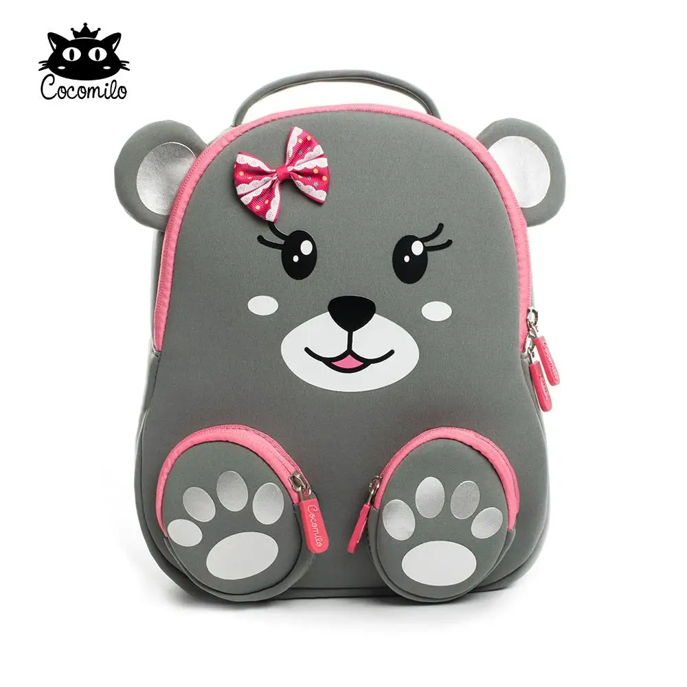 PKZ101grey Cocomilo детский сад от 2 до 5 лет дети мультфильм животных Школьный рюкзак детский подарок девушки мода водонепроницаемый школьные ранцы для мальчиков - Цвет: PKZ101grey