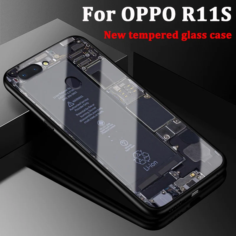 2 шт. Ретро Мультфильм закаленное Стекло чехол для OPPO R 11 s защитные чехлы S Чехол