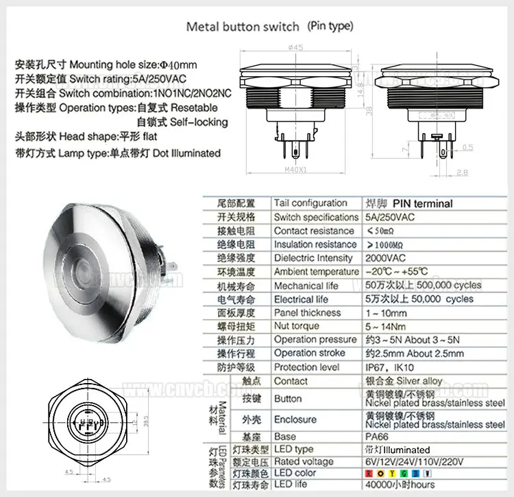40 мм красный зеленый синий три цвета ВКЛ ВЫКЛ Выключатель света точка