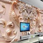 Пользовательские фотообои 3D стереоскопический рельеф Павлин Бабочка цветочный фон стены большие фрески обои для гостиной ТВ