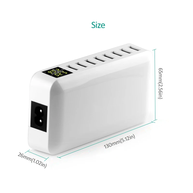 ingmaya multi port usb charger led screen show real time charging station for iphone samsung huawei pixel mi dv power adapter free global shipping