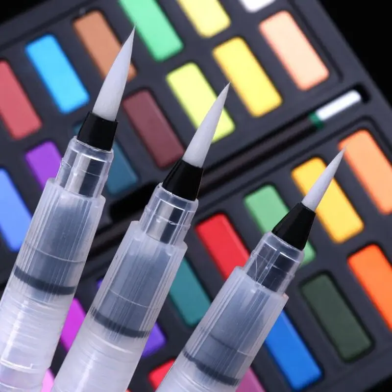 S 1Pc Tap Water Calligraphy Pen Soft Hair Water Storage Brush Solid Watercolor Paint Pencil Painting Drawing Brush - Цвет: S