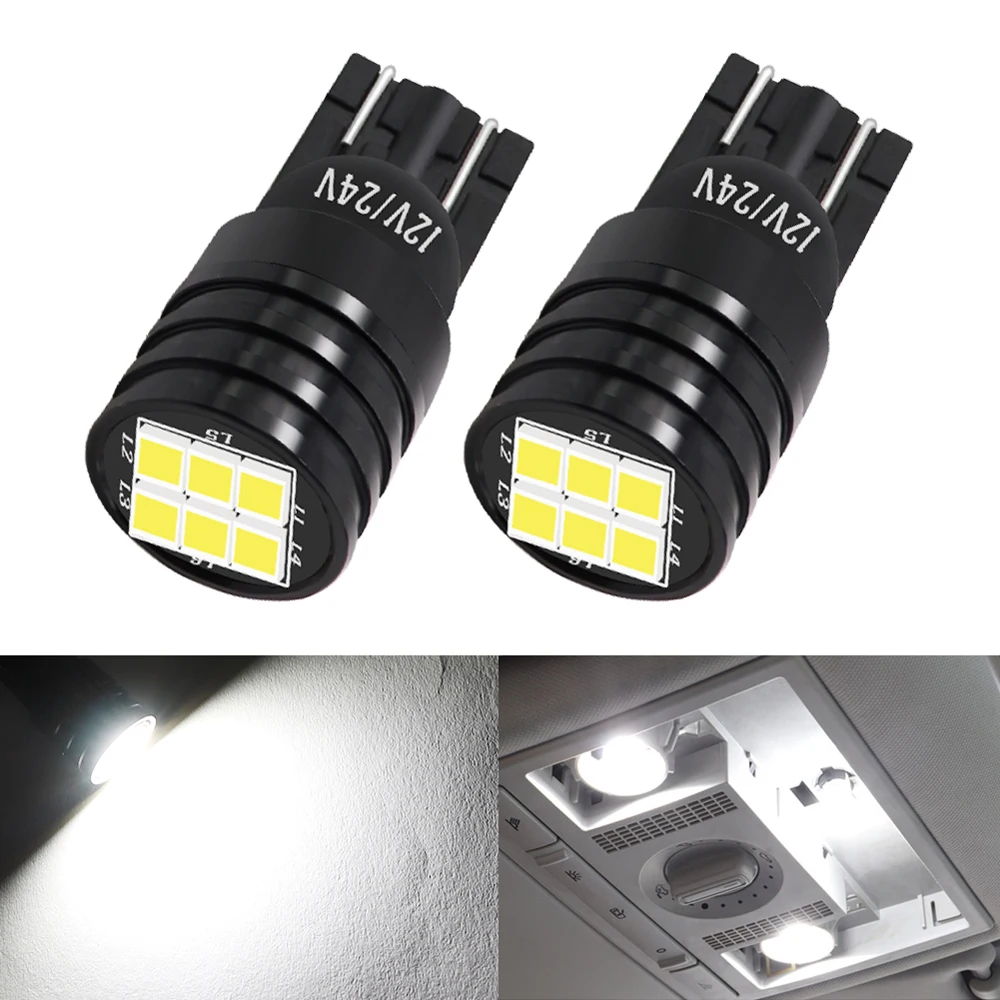 100 шт. T10 W5W 194 CANBUS 6SMD 2016 светодиодные лицензионные парковочные фонари внутренняя