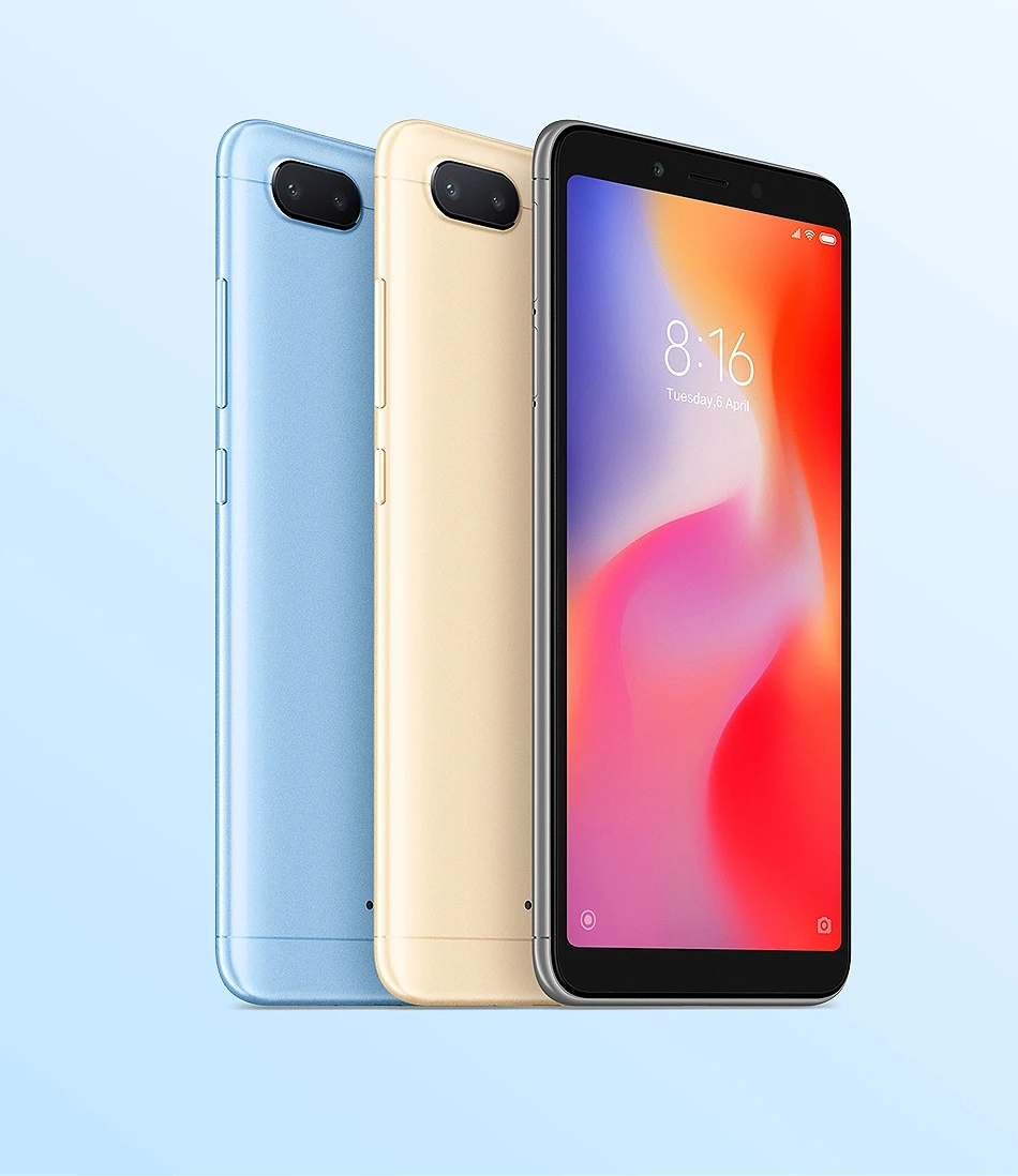 Global Version Xiaomi Redmi 6 4GB 64GB Mobile Phone Helio P22 Octa Core CPU 5.45" Full Screen 12MP+5MP AI Dual Camera 3000mAh CE