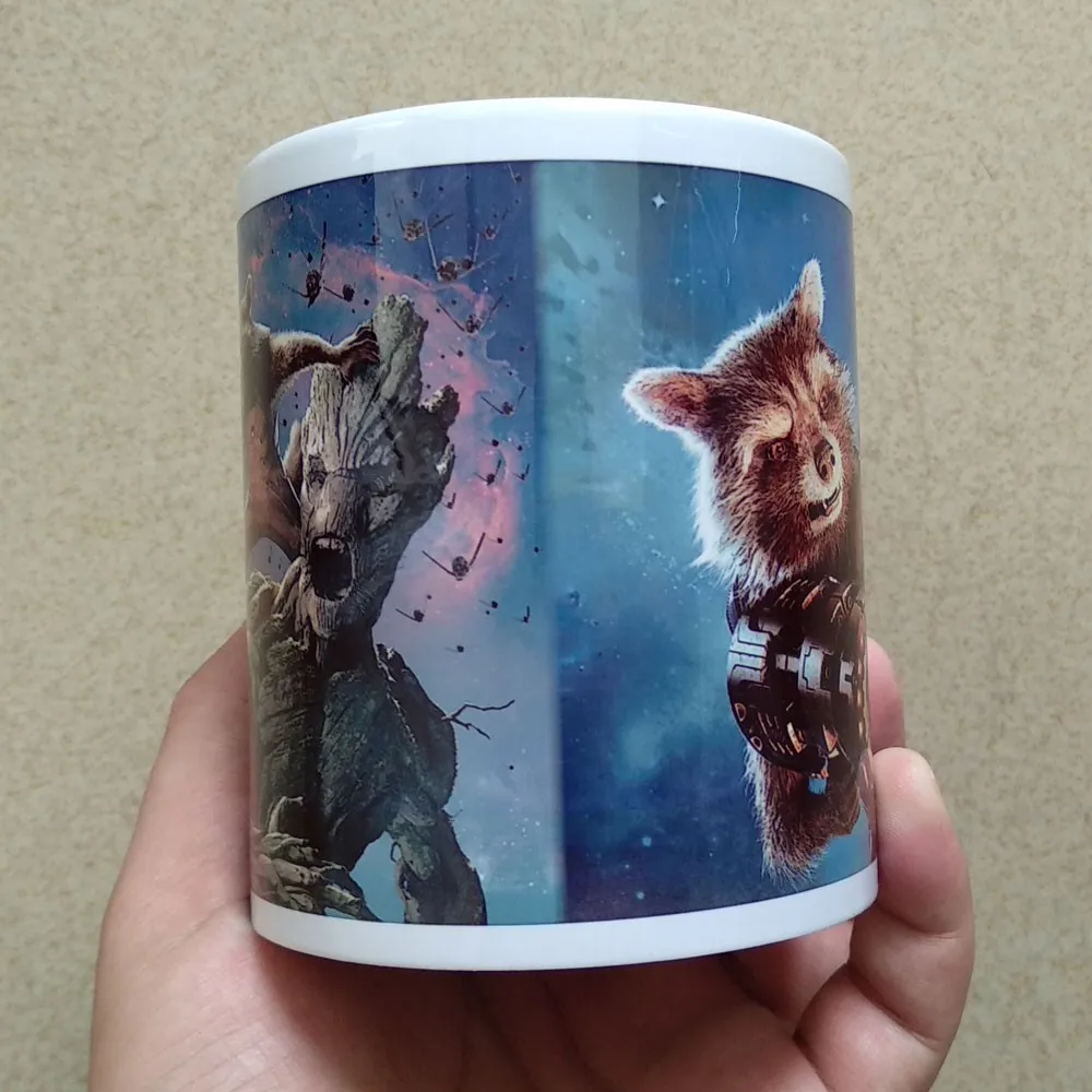 Кофейная кружка Marvel Мстители Galaxy Rocket енот тремен Грут керамическая молочная