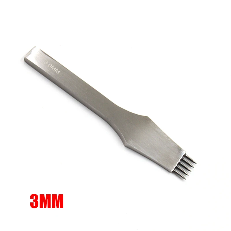3mm-5 Prong 3/4 мм кожи ремесла пробивая инструменты DIY кожа дыроколы шить перфоратор инструмент 2+ 5+ 7 зуб зубец пробойник инструменты для кожи - Цвет: 3mm-5 Prong