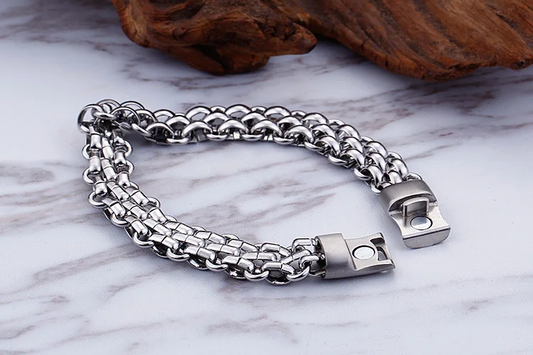 TrustyLan Новое модное серебристое/золотистого цвета 316L браслет из нержавеющей стали мужские звенья цепи Дружбы мужские браслеты и браслеты