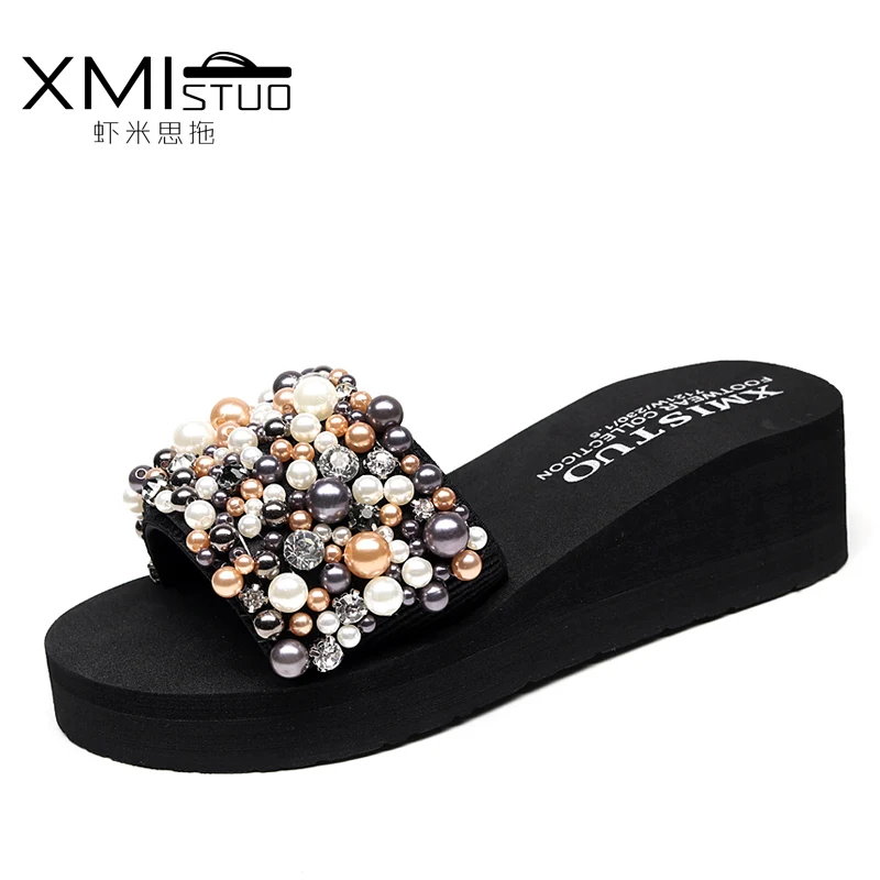 Новинка модные летние женские домашние тапочки уличная пляжная Свадебная обувь