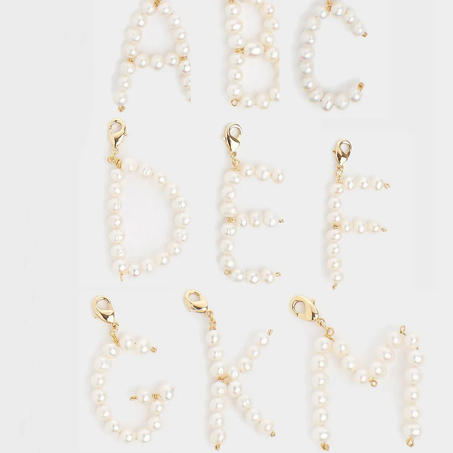 Натуральный пресноводный жемчуг перламутровый кулон в виде буквы алфавита для