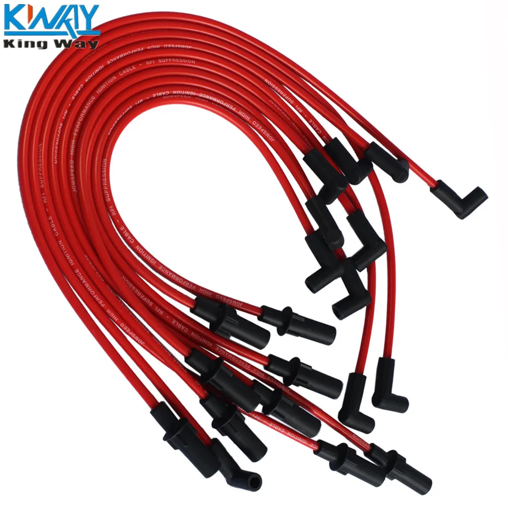 Бесплатная доставка King Way Performance Red Spark Plug провод Набор для 1990 2003 Dodge 1500 2500 3500