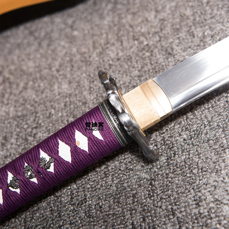 Handmade 1060 High Carbon Steel Gold Japanese Samurai Katana Sword Sharp cut bamboo FULL TANG CARBON STEEL BLADE SHARP