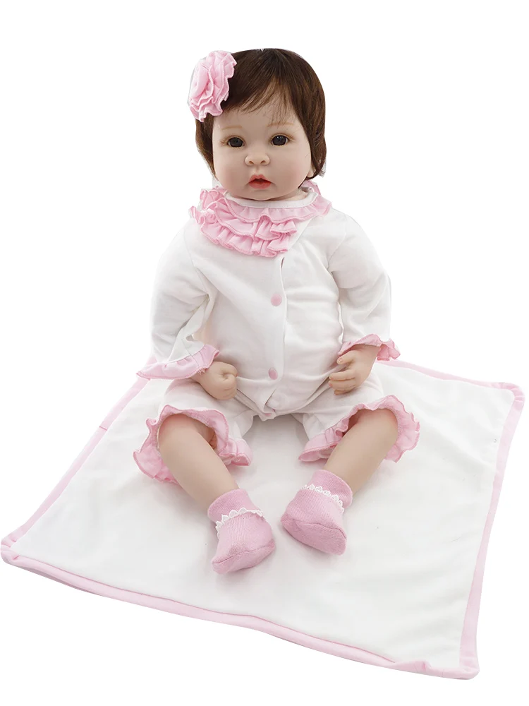 2" Девочка bebes реборн мягкий силиконовый младенец с медведем кукла Мода детский подарок куклы игрушки brinquedos bonecas menina