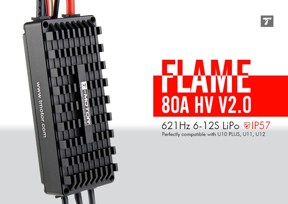 T-MOTOR пламя 80A HV ESC 6-12s водонепроницаемый ESC IP54 для коммерческого беспилотного летательного аппарата