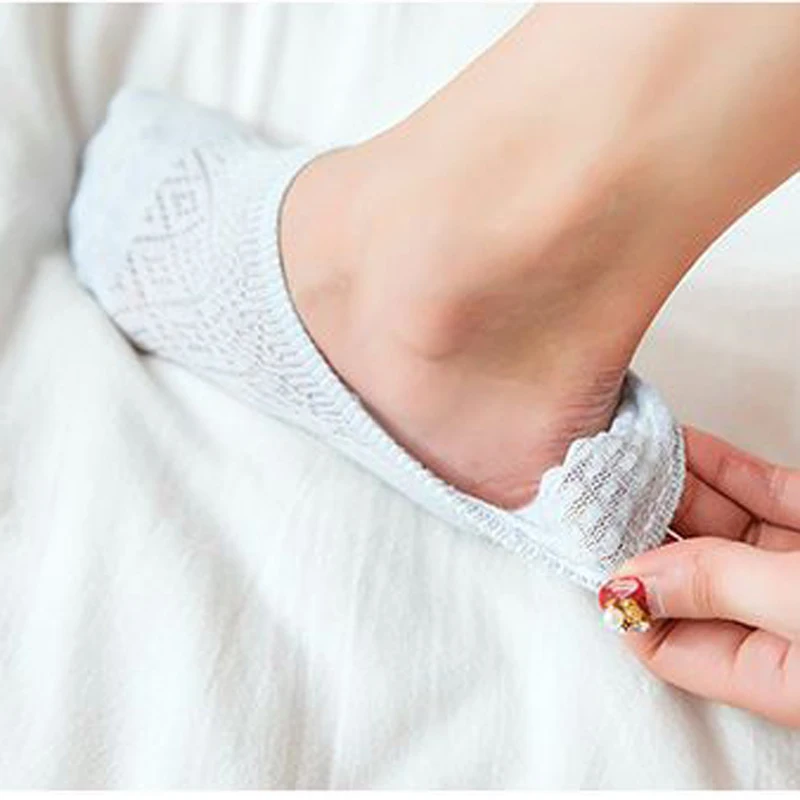 Популярные женские невидимые носки башмачки 5 пар летние и осенние мягкие