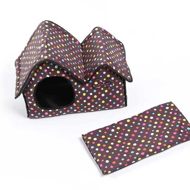 Comwarm Pet кровать собака кошка щенок Дом двойная крыша подушка коврик мягкий