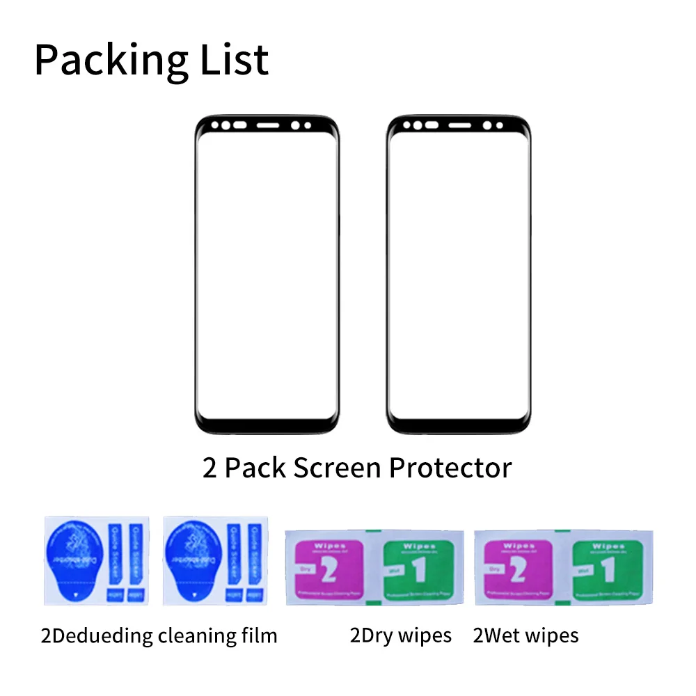 2pcsfor samsung Galaxy s6 s7edge s6ep s7ep s8 s8p s9 s9p Экран протектор Закаленное Стекло для samsung s6 s7 защиты Стекло 3D