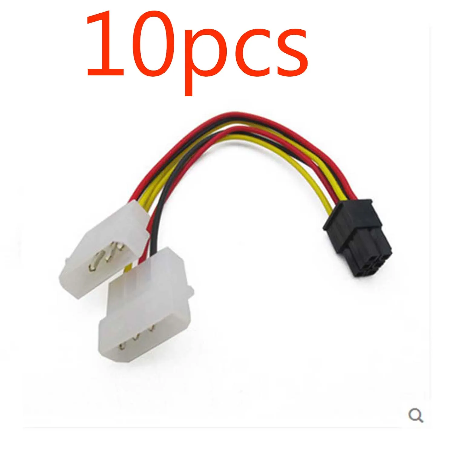 10 шт. 2Dual 4 Pin Molex IDE К 6 Pin PCI-E графическая карта Y адаптер кабеля питания