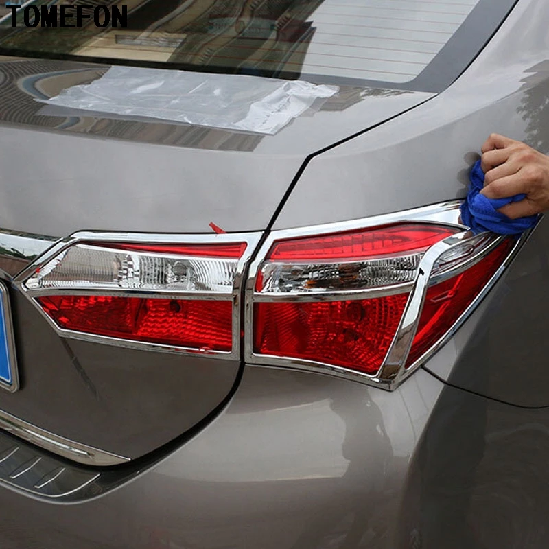 TOMEFON 4 шт. для Toyota Corolla (E170) 2014 2015 ABS хромированный задний фонарь автомобиля накладка