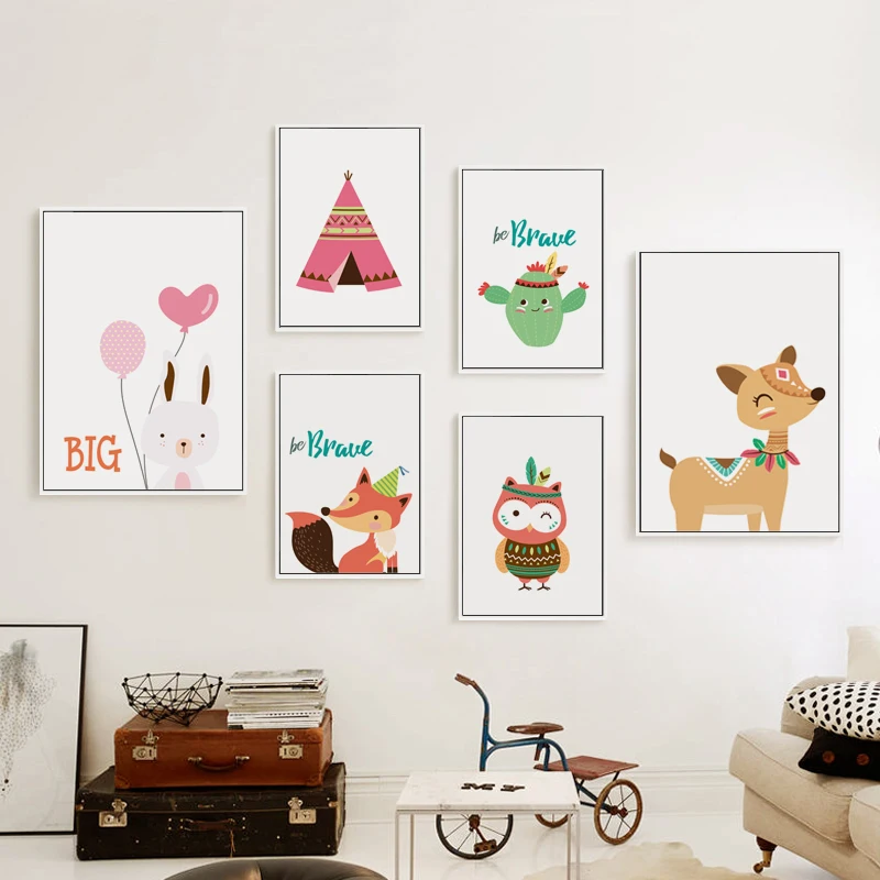 07G с милым рисунком в виде мультяшных индейцев для животных A4 A3 A2 живопись на